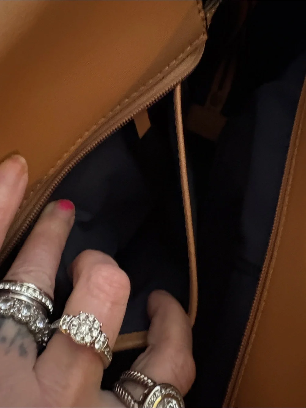 Tory Burch Beige-Tan Leather Tote with Gold Logo
